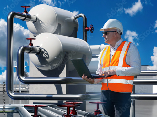 Man engineer. Industrial gu...