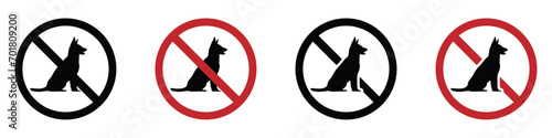 No pet allowed vector symbols set