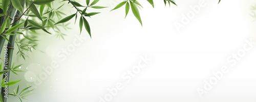Zen bamboo leaves background created with Generative AI tecnology.