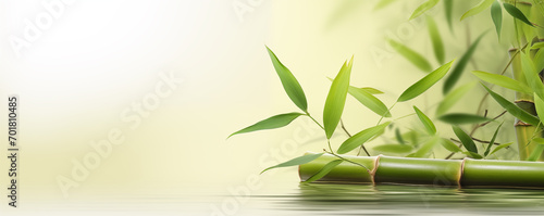 Zen bamboo leaves background,created with Generative AI tecnology.