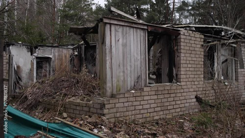 Wallpaper Mural Old abandoned brick building after a fire Torontodigital.ca
