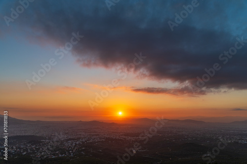Clouds at sunset over Athens  Greece