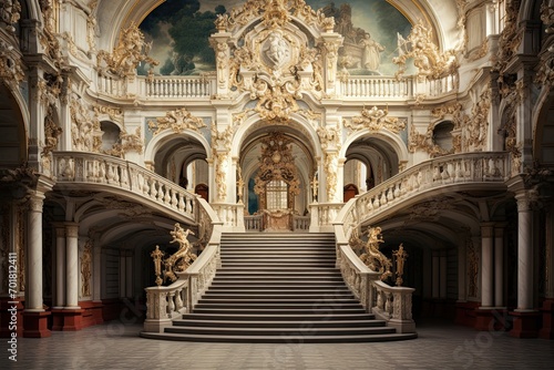 Interior of the Schonbrunn Palace, Vienna, Austria, AI Generated photo