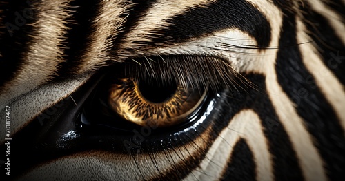 Eye of a Zebra. Close-up. Selective focus.