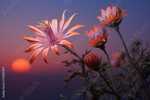 Wallpaper Mural Closeup of a flower during the sunset Torontodigital.ca