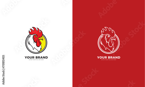 Rooster head mascot logo, Vector graphic design