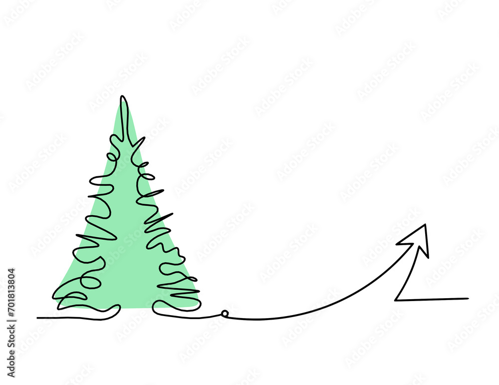 Abstract color tree and direction as line drawing on the white Abstract color tree and direction as line drawing on the white