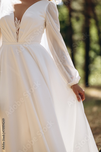 Bride in a wedding dress on her wedding day