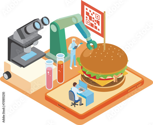 食品の研究やフードテックのイメージイラスト