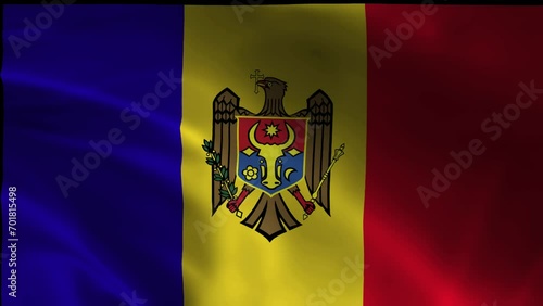 ANDORRA flag illustration with wavy effect