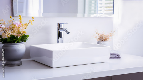 Canvas Print Lavabo et robinet dans la salle de bain