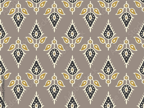 SPRIG FLORAL AJRAKH PATTERN AND BLOCK PRINT PATTERN BATIK PRINT BACKGROUND DIGITAL PRINTING TEXTILE PATTERN
