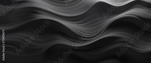 Wavy dark gray texture. Reworked close-up photo of wall surface. Grunge abstract black and white background on the subject of modern interior, architecture or technology. photo
