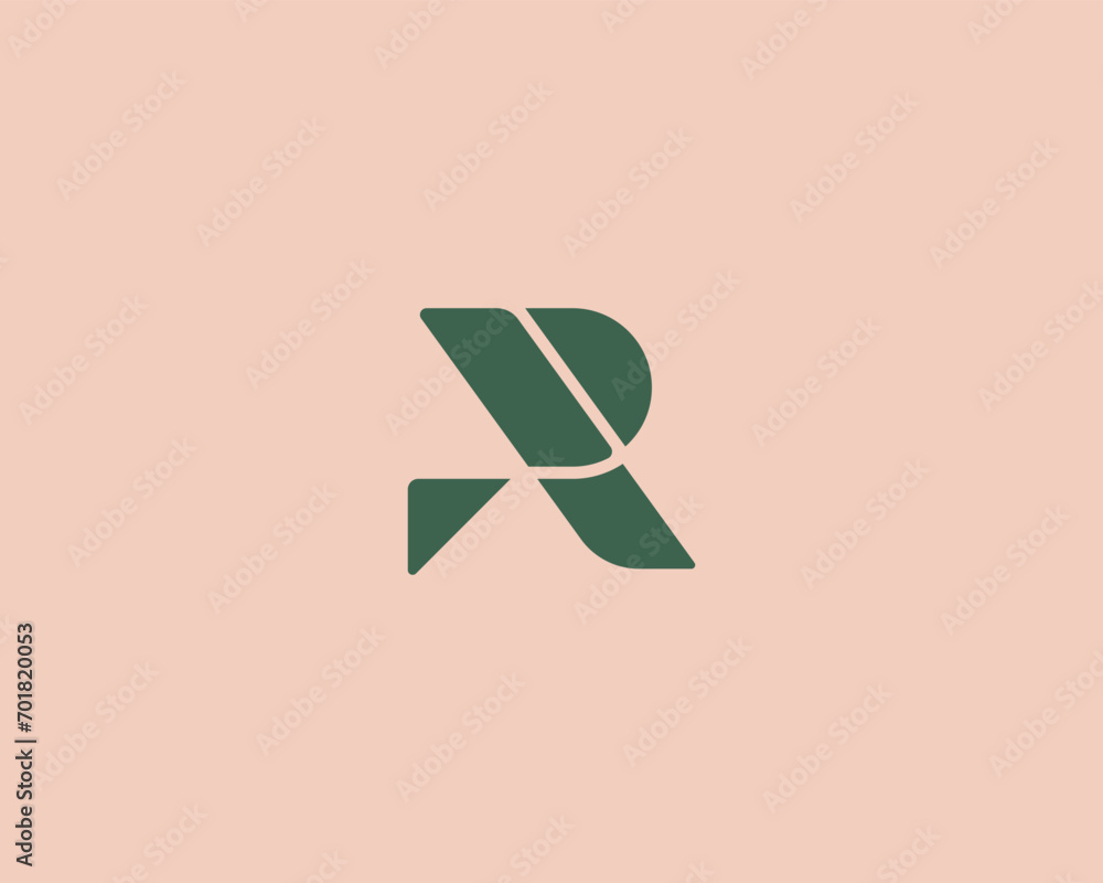 A letter R logo from simple geometric shapes. Creative monogram initial sign logotype. Vector illustration. A letter R logo from simple geometric shapes. Creative monogram initial sign logotype. Vector illustration.