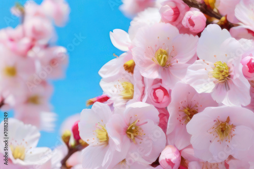 pink cherry blooming background