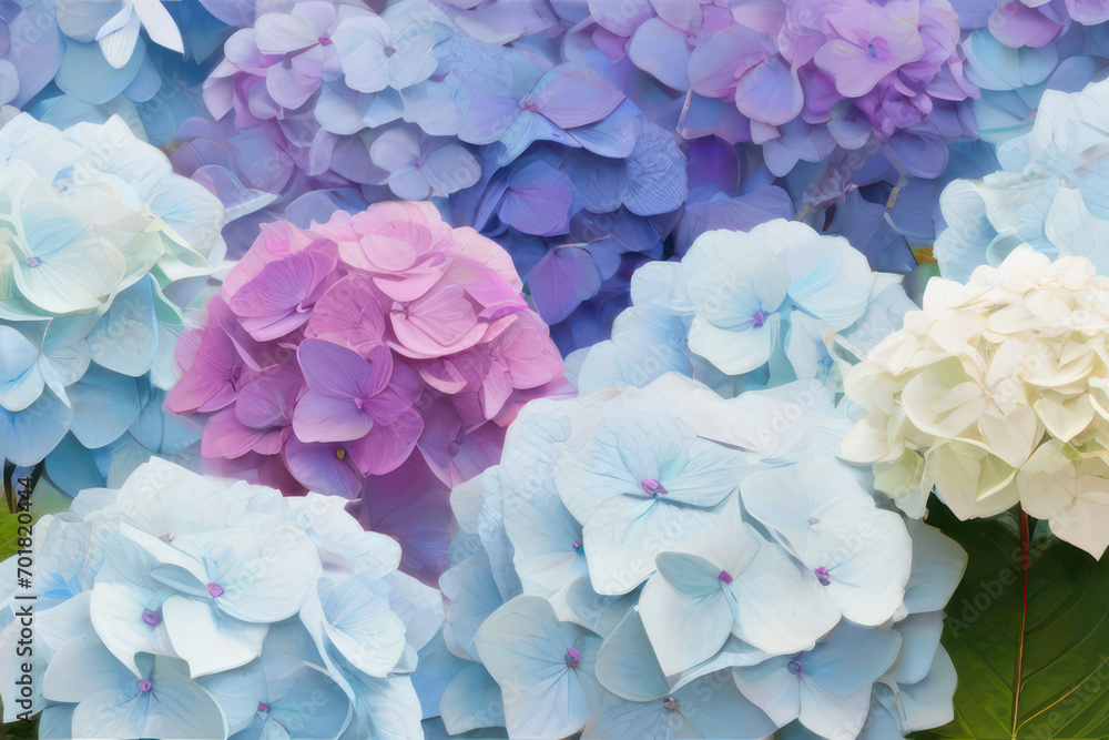 hydrangea blooming background