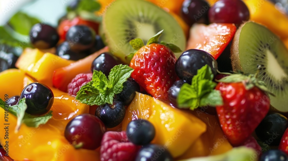 A Colorful Fruit Salad Bursting with Freshness A Colorful Fruit Salad Bursting with Freshness