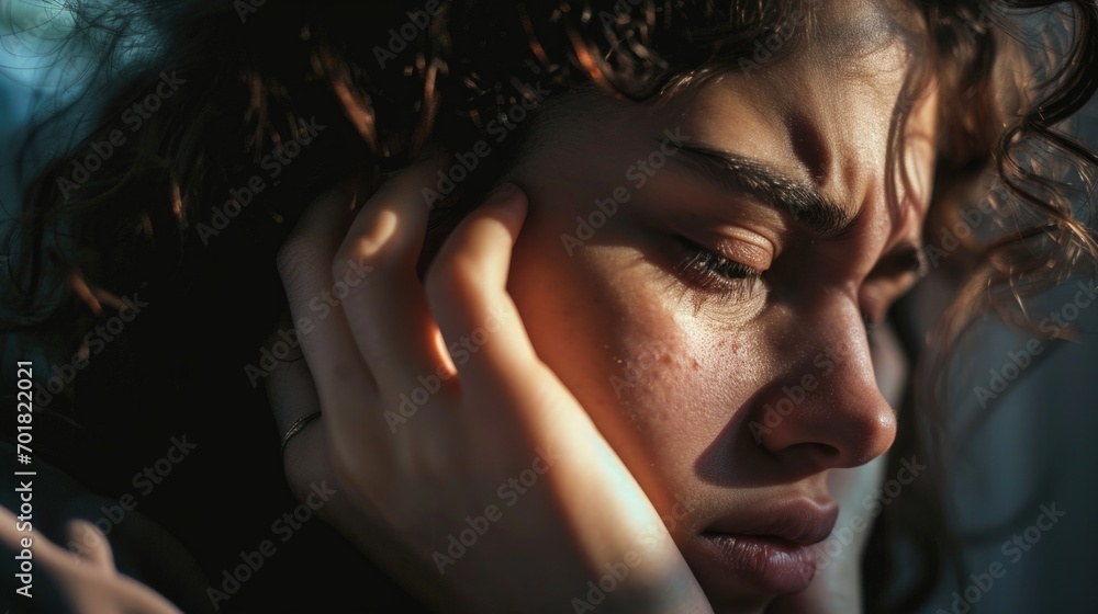 A Woman in Deep Thought - obrazy, fototapety, plakaty 
