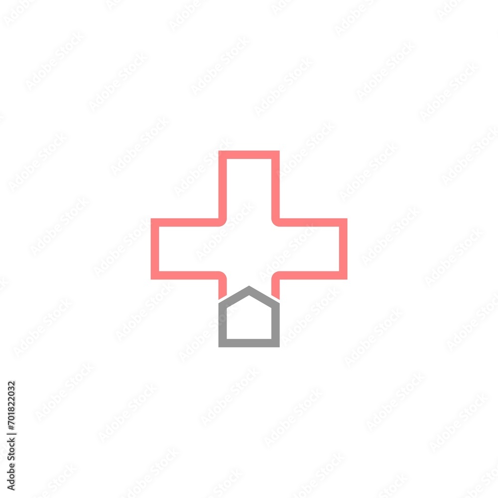 Obraz premium Cross logo for healthy care isolated on white background