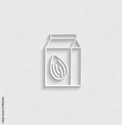 Almond milk icon vegan plant milk icon