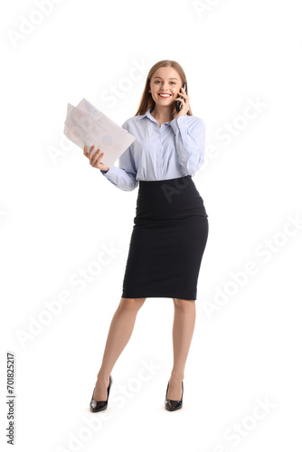 Pretty young businesswoman ...