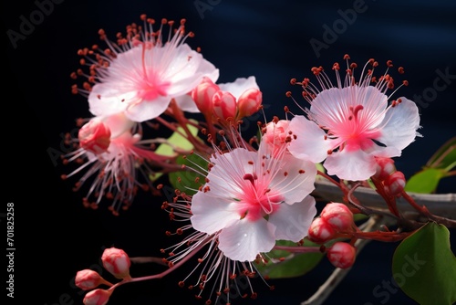 rare species of red and white flower photo