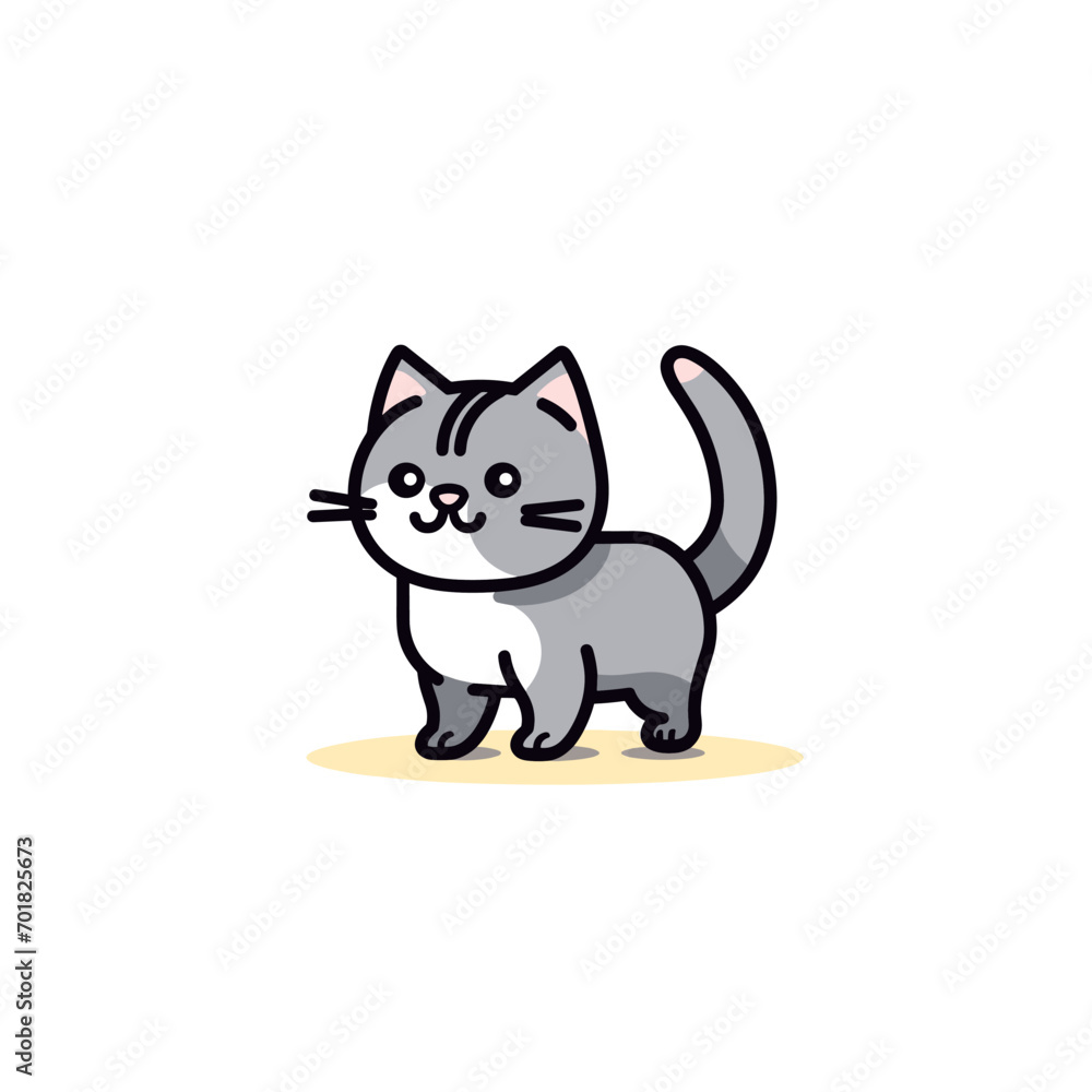 Cute cat vector illustration. Cute cartoon kitty character