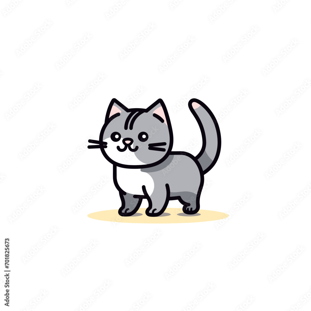 Cute cat vector illustration. Cute cartoon kitty character Cute cat vector illustration. Cute cartoon kitty character
