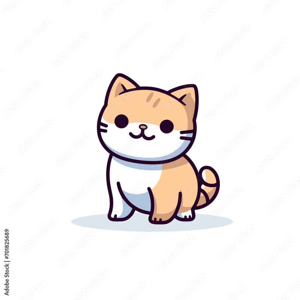 Cute cat vector illustration. Cute cartoon kitty character Cute cat vector illustration. Cute cartoon kitty character