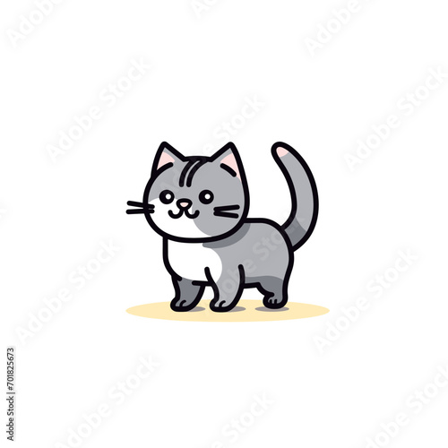 Cute cat vector illustration. Cute cartoon kitty character