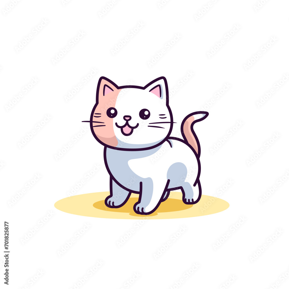 Cute cat vector illustration. Cute cartoon kitty character Cute cat vector illustration. Cute cartoon kitty character