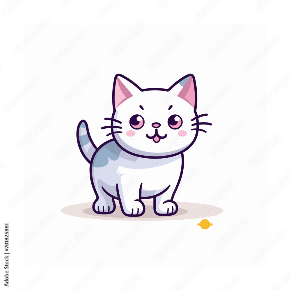 Cute cat vector illustration. Cute cartoon kitty character Cute cat vector illustration. Cute cartoon kitty character