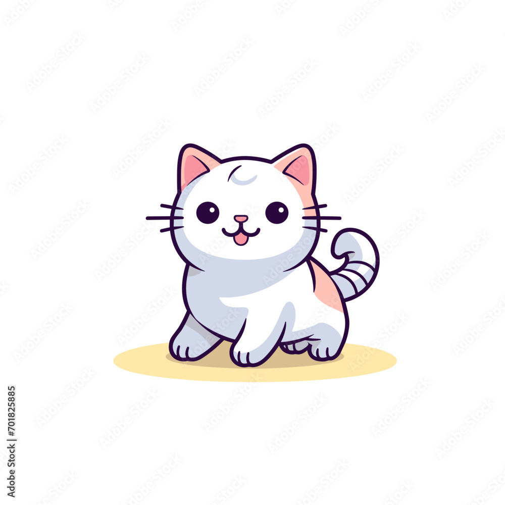 Cute cat vector illustration. Cute cartoon kitty character Cute cat vector illustration. Cute cartoon kitty character