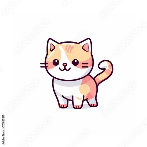Cute cat vector illustration. Cute cartoon kitty character © xxstudio