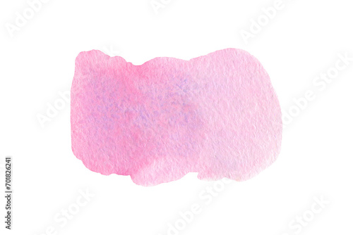 Abstract pink watercolor painting with stains and paper texture
