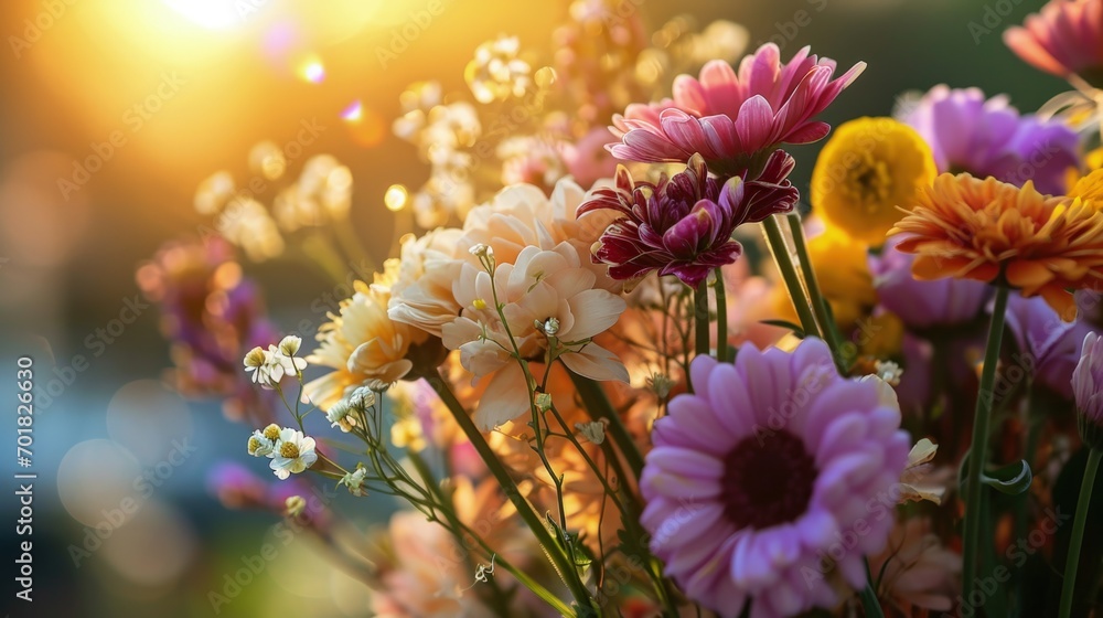 A Colorful Vase Filled With a Variety of Flowers A Colorful Vase Filled With a Variety of Flowers