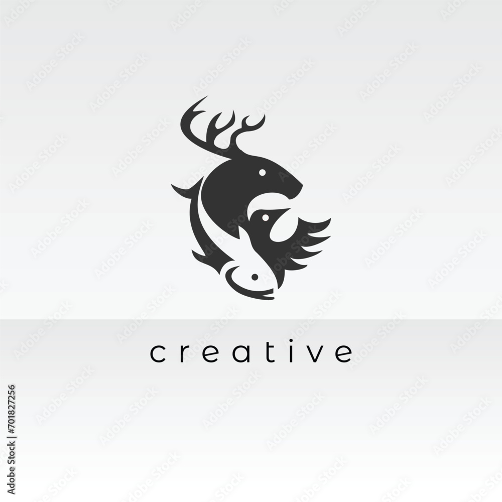 Animal with fish logo Animal with fish logo
