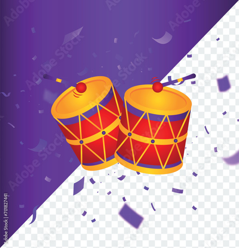 carnival party drum illustration for cartoon model edits (ID: 701827441)