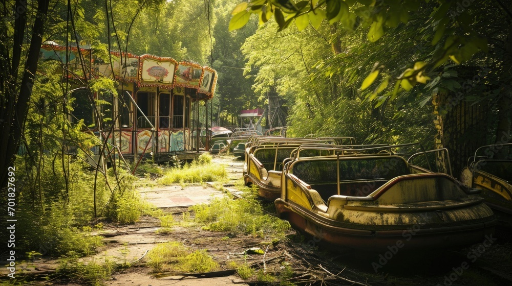 A Serene View of Boats Amidst a Lush Green Forest