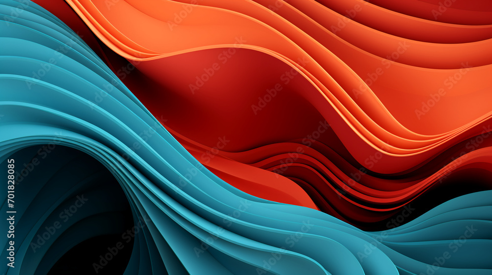 Obraz premium abstract colorful glowing wavy perspective with fractals and curves background 16:9 widescreen wallpapers