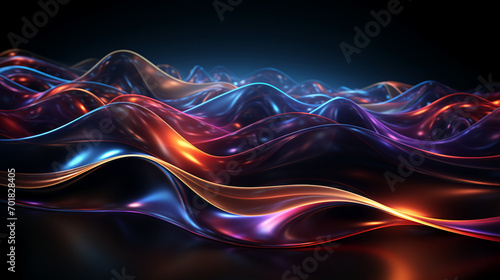 abstract colorful glowing wavy perspective with fractals and curves background 16:9 widescreen wallpapers