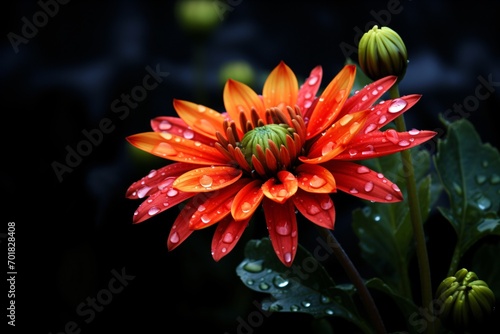 Red flower in a garden