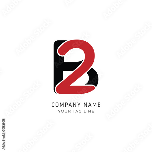 Monogram B2 Letter Logo Design
