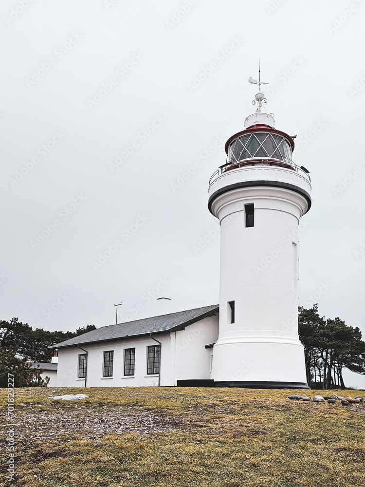 The beautiful lighthouse at Sletterhage in Denmark The beautiful lighthouse at Sletterhage in Denmark