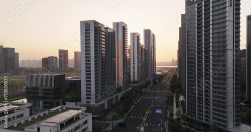 Wallpaper Mural view of office buildings at sunset Torontodigital.ca