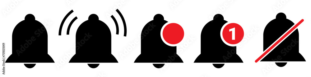 notification icon set. incoming message sign vector notification icon set. incoming message sign vector