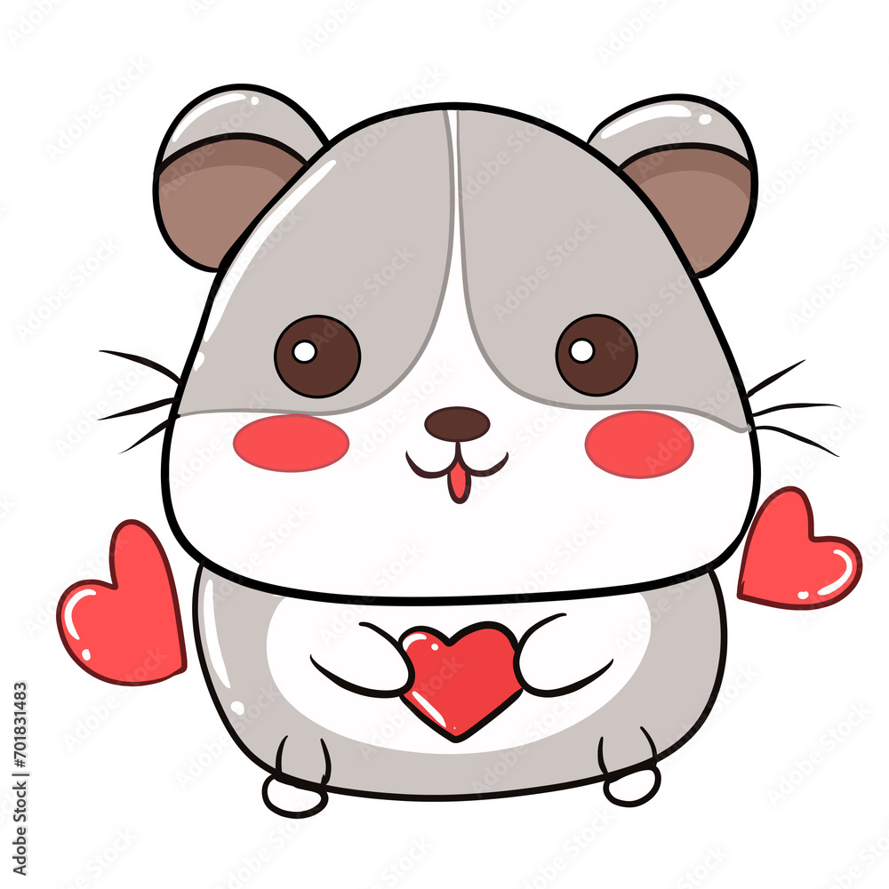 Obraz premium Cute hamster for valentine's day