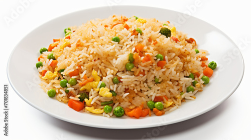 Fried rice isolated on white background