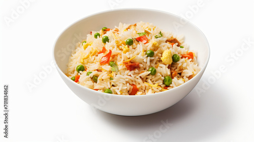 Fried rice isolated on white background