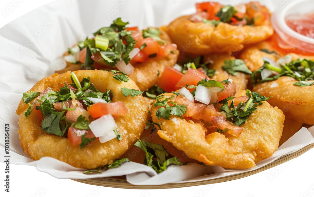 Aloo Chaat Puri on a transparent background